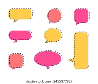 Set of flat-style speech bubbles, perfect for a range of applications, from presentations to digital illustrations