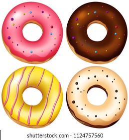 A Set of Flavoured Donuts illustration