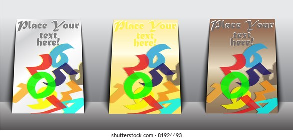 set of flayers gold,silver,bronze with numbers