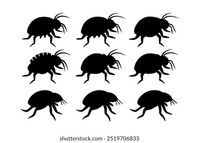 A set of Flea vector illustration