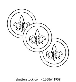 Set of fleur de lis stamps - Vector