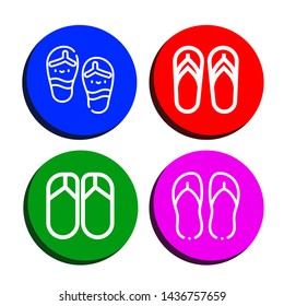 Set of flip flop icons such as Flip flops, Flips flops , flip flop