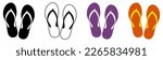 Set of flip flops icons. Vector illustration 