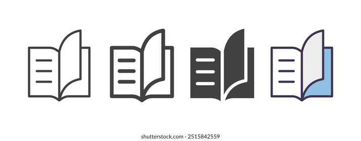 conjunto de virar ícone de página anterior do livro vetor design ilustração