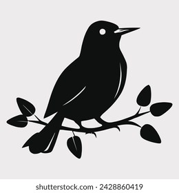 Set of a flock of flying different birds silhouettes Collection of different cartoon black birds on white background. Vector illustration.