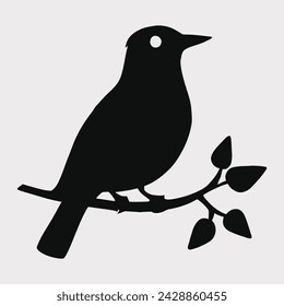 Set of a flock of flying different birds silhouettes Collection of different cartoon black birds on white background. Vector illustration.