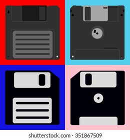 a set of floppy disks