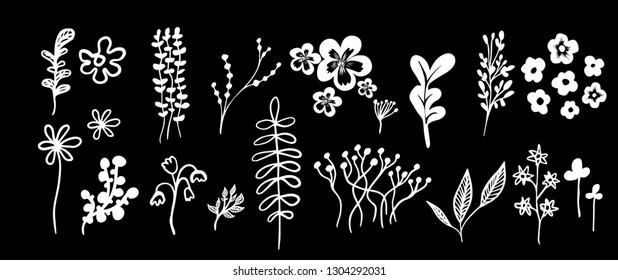 Set of flora elements. Vector