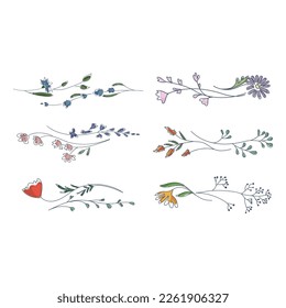 Set of flora ornaments. Use for different purposes