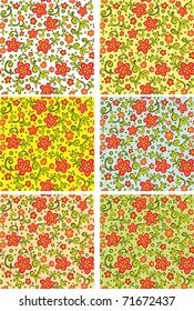 Set of floral abstract background . Vector illustration.