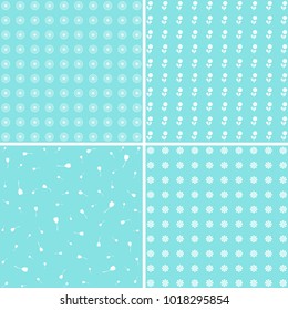 Set of floral abstract patterns in pastel tones