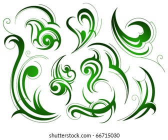 Set of floral abstraction