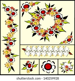 Set of floral abstractions