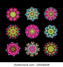 Set of floral arabesque for your design, vector illustration