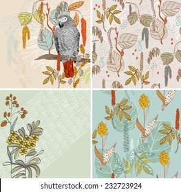 set of floral background. Flower element for design.
