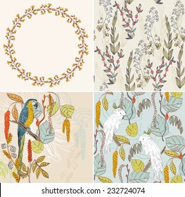 set of floral background. Flower element for design.