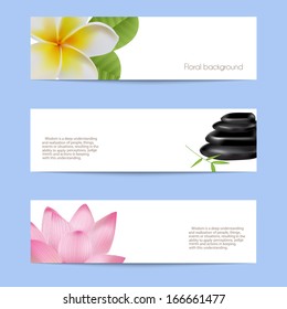 Set of floral background isolated
