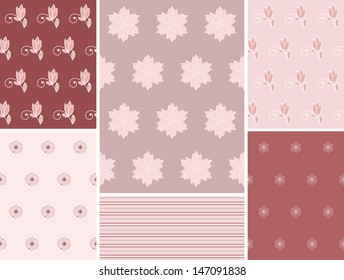 Set floral background. Vector illustration.