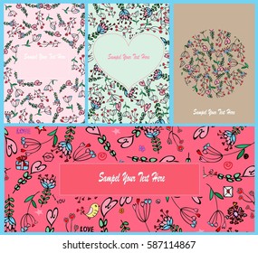 Set floral background for wedding cards.greeting card, invitation card for wedding, invitation card for wedding, background. Vector.