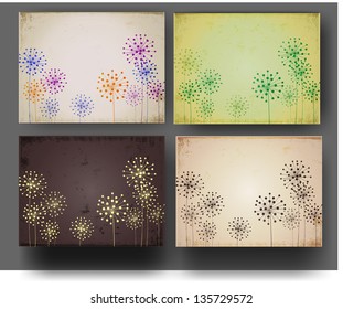 Set of floral backgrounds
