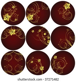 Set of floral backgrounds