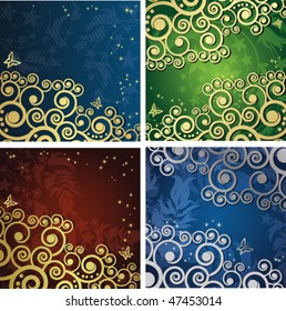 Set of floral backgrounds