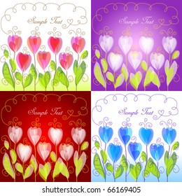 Set of floral backgrounds