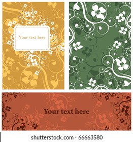 set of floral backgrounds