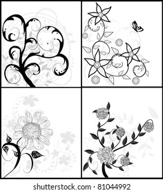 set of floral backgrounds