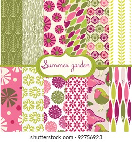 set of floral backgrounds