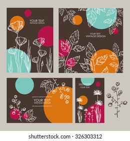 Set of floral backgrounds. hand drawn