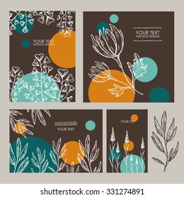 Set of floral backgrounds. hand drawn
