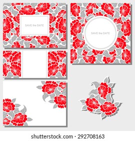 Set of floral backgrounds with space for your text