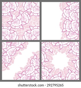 Set of floral backgrounds with space for your text
