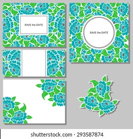 Set of floral backgrounds with space for your text