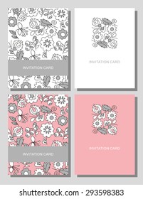Set of floral backgrounds with space for your text