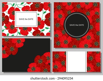 Set of floral backgrounds with space for your text
