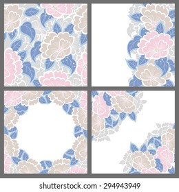Set of floral backgrounds with space for your text