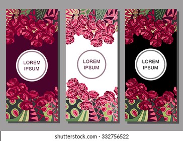 Set of floral backgrounds with space for your text