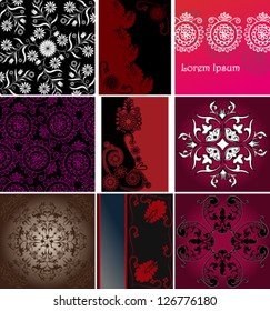 Set of floral backgrounds. Vector illustration.