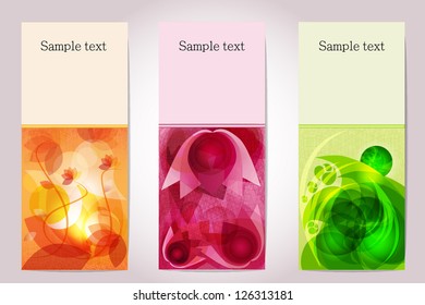 set of floral banner