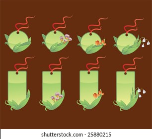 Set floral banner for text