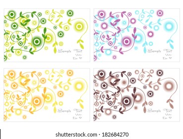 set of floral banners