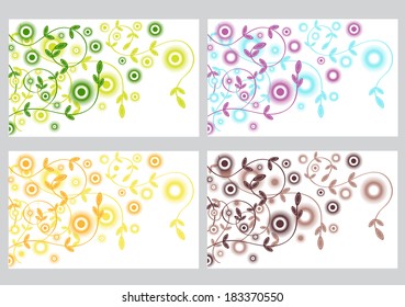 set of floral banners