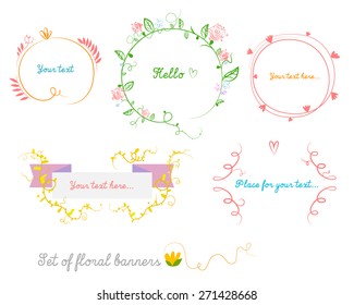 Set of floral Banners