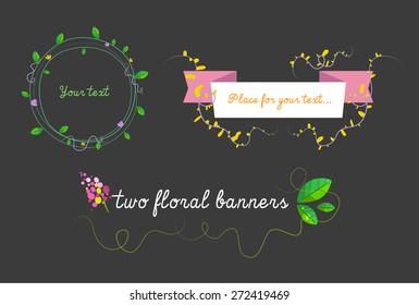 Set of floral banners