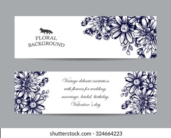 Set of floral banners