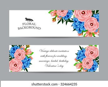 Set of floral banners