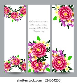 Set of floral banners