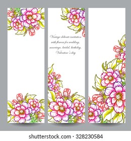 Set of floral banners